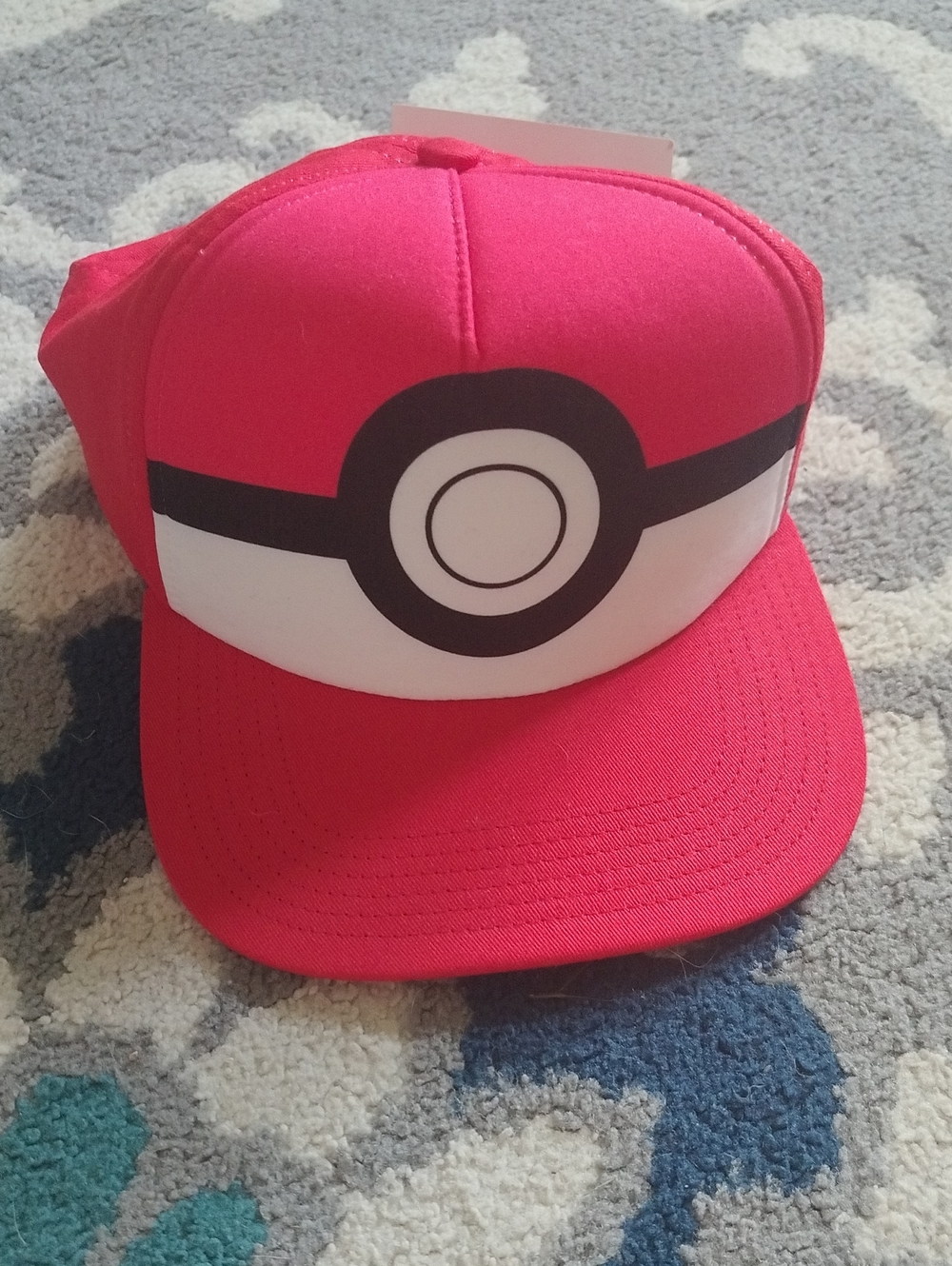 Pokemon Kids Red and White Pokeball Hat